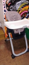 Graco High Chair Adjustable Height, Removable Tray, Wheels, Gray/White/Black