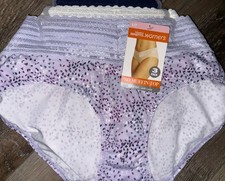 Warners Womens Hipster Underwear Panties Polyester Blend 3-Pair Lace Waist  L
