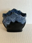 Van Briggle Pottery Colorado Springs Planter Bowl Black Blue Drip Glaze 4”