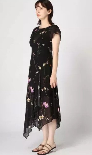 NEW ALLSAINTS ALLSAINTS Floral Capri Kikyo Dress in black multi US Size 8 - Picture 2 of 9