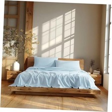 Soft  Cozy 100 Cotton Flannel Sheet Set, Queen Queen U.S. Standard Sky Blue