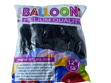 Allgala 12" Black Latex Balloons Helium Quality 50-Pack Party Birthday Decor