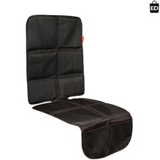Universal Fit Black Car Seat Protector - Extra Thick Padding Storage Pockets