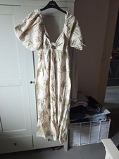 New Look Posie Palm Puff Sleeve Dress Size 12