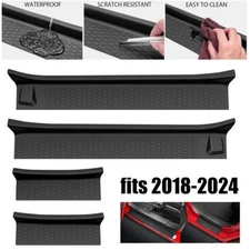 Door Sill Guards Entry Scuff Plate Cover For Jeep Wrangler JL 2018-2024 4-Door