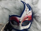 La Maschera Del Galeone, Italy Masquerade, Hand Painted, White, Red & Blue Mask