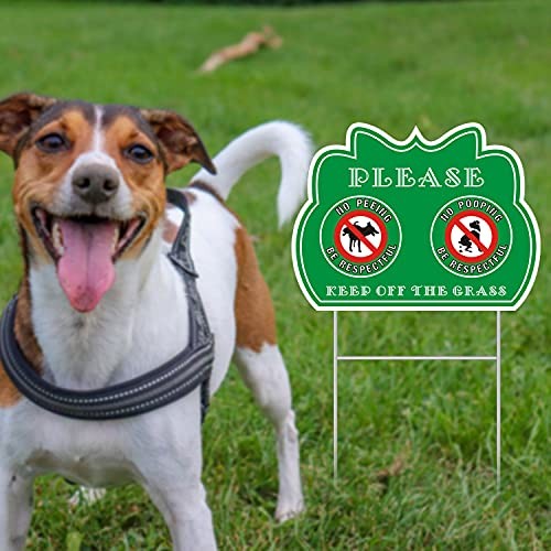 Kein Pieg/Poping, Sei respektvoll Hundeschild, Keep Off The Grass Hofschild mit 1 - Bild 3 von 8