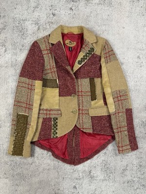 ETRO Milano Vintage Patchwork Tweed Blazer Jacket IT 44 Luxury Hand-Embroidered