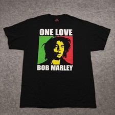 Bob Marley Shirt Mens Big 1X Black One Love Reggae Graphic Tee Zion Rootswear