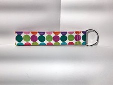 NEW Keychain Car Keys Purse Key Fob Wrist Lanyard Strap Key Card Colorful Dots