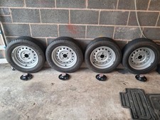 TR6 WHEELS AND TYRES 5.5X 15IN WITH TYRES X4