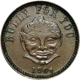 1864 Jackson Michigan Civil War Token W Jaxon Grocer Bully For You