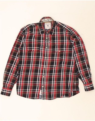 E.B. COMPANY Herren Flanellhemd XL rot kariert Baumwolle DV75