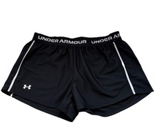 Image of Under Armour Tech Girls Athletic Shorts Sports Black Youth Large New 
