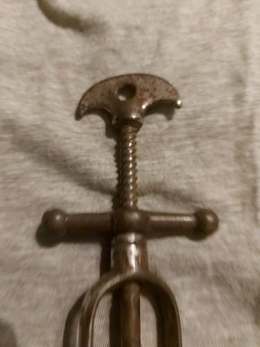 Antique Corkscrew Old Cork Screw Wine Opener Antique Metal corkscrew - Picture 2 of 4