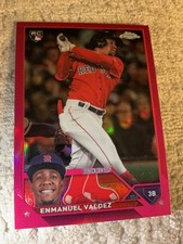2023 Topps Chrome Update Magenta Refractor /399 Enmanuel Valdez Rookie Card RC. rookie card picture