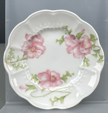 Charles Ahrenfeldt Limoges France Depose Floral Butter Pat 3.5" Chip