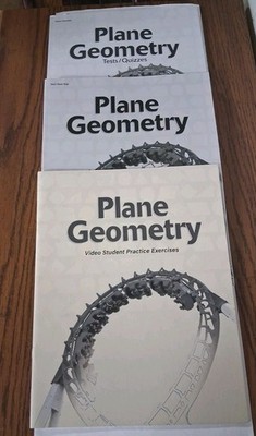 3 New Books (Only) Abeka Plane Geometry.Test/Quiz/video & Student  Practice.