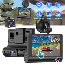 HD 1080P Car Dual Lens Dash Cam Front/Rear/Inside Video Recorder Camera G-sensor
