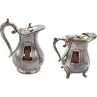 Silverplate Antique Jugs Set Elegant Design Collectible Lot TH3