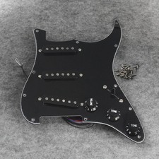 FLEOR Alnico 5 Pickups Switch ST SSS Guitar Loaded Pickguard Prewired Set Black