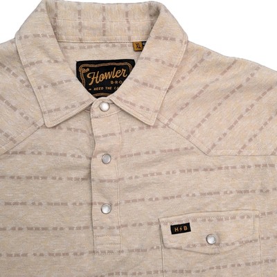 Howler Bros Ranchero Jacquard Pearl Snap Polo Shirt Mens XL AOP