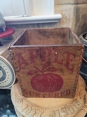 Wood Tobacco Box Plugs R J REYNOLDS Co 1910 Great Apple Graphics Dovetailed