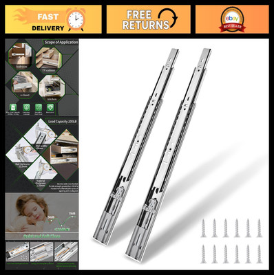 22'' Soft Close Drawer Slides - Heavy Duty Full Extension Ball Bearing Rails, 100