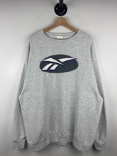 Vintage 90s Reebok Big Logo Grey Crewneck Size XL