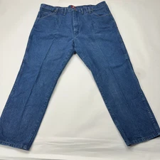 Wrangler 31MWZPW Cowboy Cut Relaxed Fit Prewashed Jeans MedWash Denim Mens 44x30