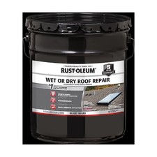Black, Rust-Oleum Roofing Wet Or Dry Roof Repair Cement - 301990, 5 Gallon