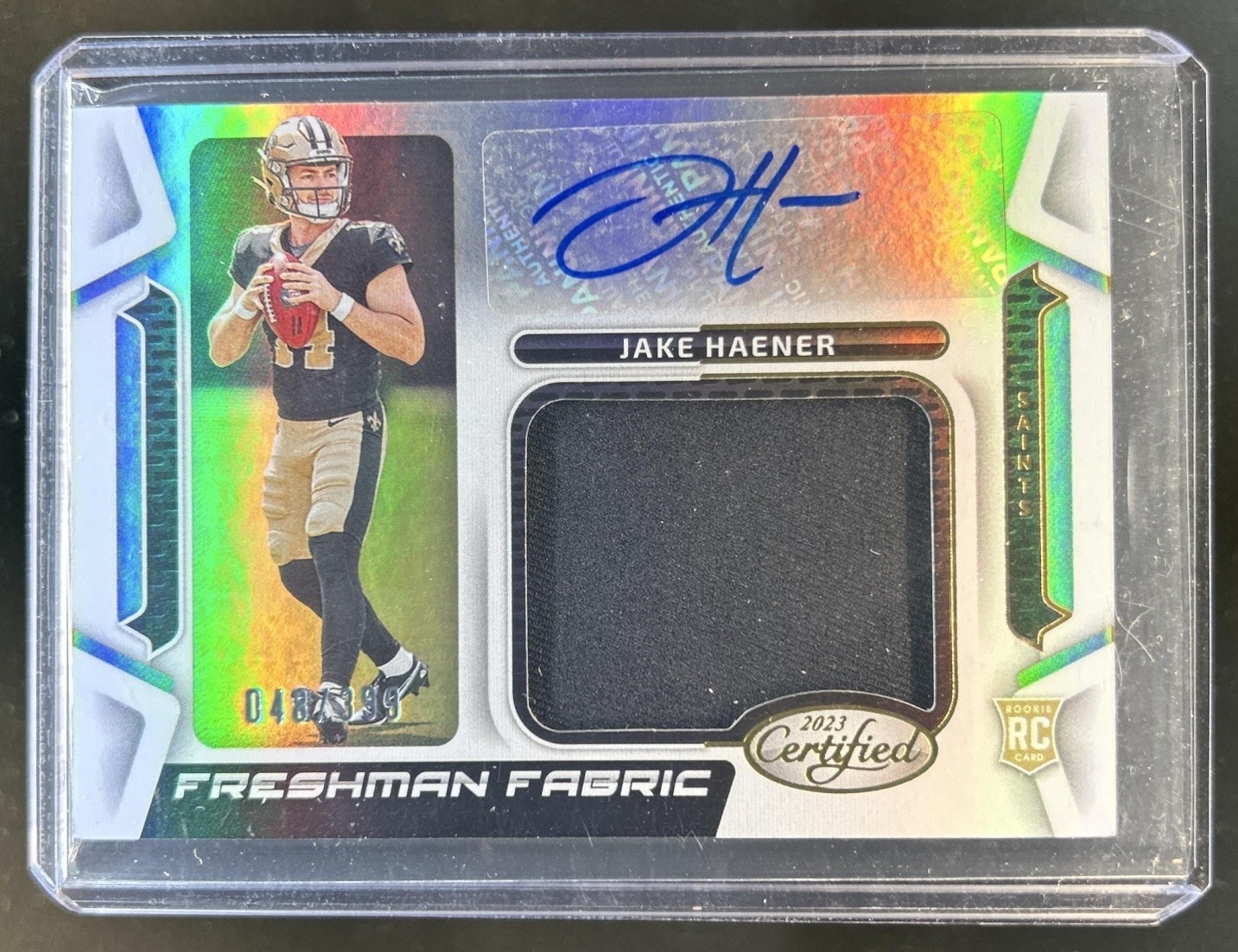 Jake Haener Panini Certified Freshman Fabric Mirror Signature #FFMS36 Base