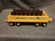 Montgomery Schoolhouse Vermont Handcrafted Wooden Large Barrell Car Toy Train