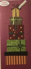 Papyrus- Christmas / Holiday - Money Enclosure- Stack of Gifts- Glitter, Gems