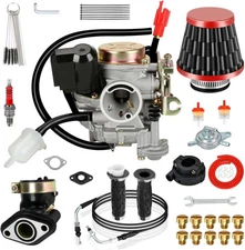 Carburetor Twist Throttle Air Filter Kit For GY6 50cc 49cc ATM50 139QMB Scooter 