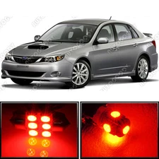 8 x Premium Red LED Lights Interior Package Kit for Subaru Impreza 2004-2019