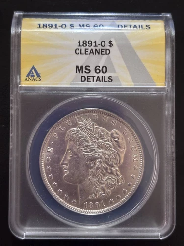 1891 O Morgan Silver Dollar ANACS MS-60 Details