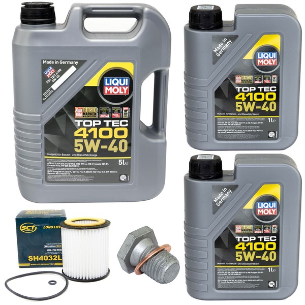 MotoröL Set 4100 5W-40 Liqui Moly 7 Liter + ÖLfilter + Schraube FüR Bmw 1Er 3Er-image