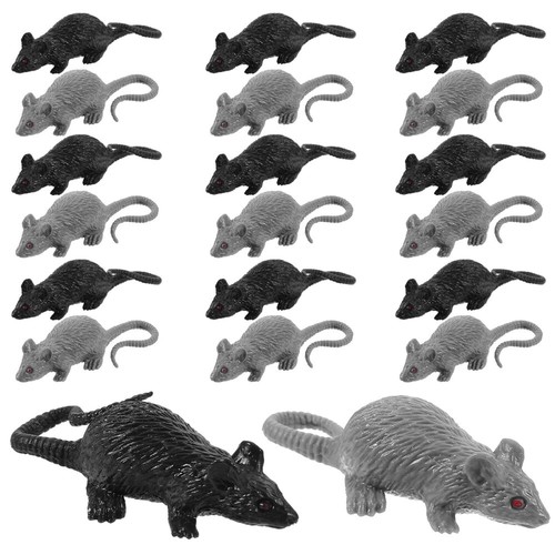 20 PCS Fake Rat Toys Mouse Halloween Decorations Plush Gathering Tricky Toy - Picture 8 of 12