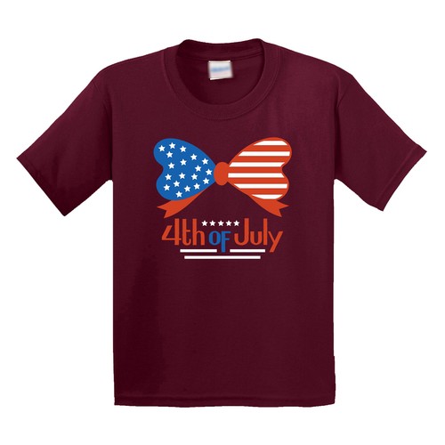 Bow Tie Happy American Independent 4th Of July Kid's T Shirt New USA Gift Tee - Picture 10 of 11