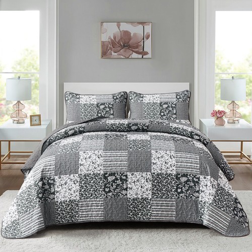 Soft Coverlet Quilted Bedspread Sets Queen Size Bedding Set Comforter Throw Rug - Picture 16 of 93