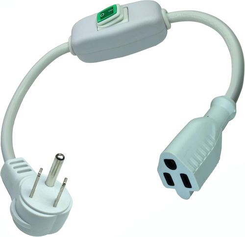 White Angled Plug Heavy Duty On/Off Switch Extension Cord,16-Awg Household Plug - Picture 7 of 11