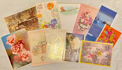 ️11 Vintage Greeting Cards Lot Unused - All Occasion - Miscellaneous ...
