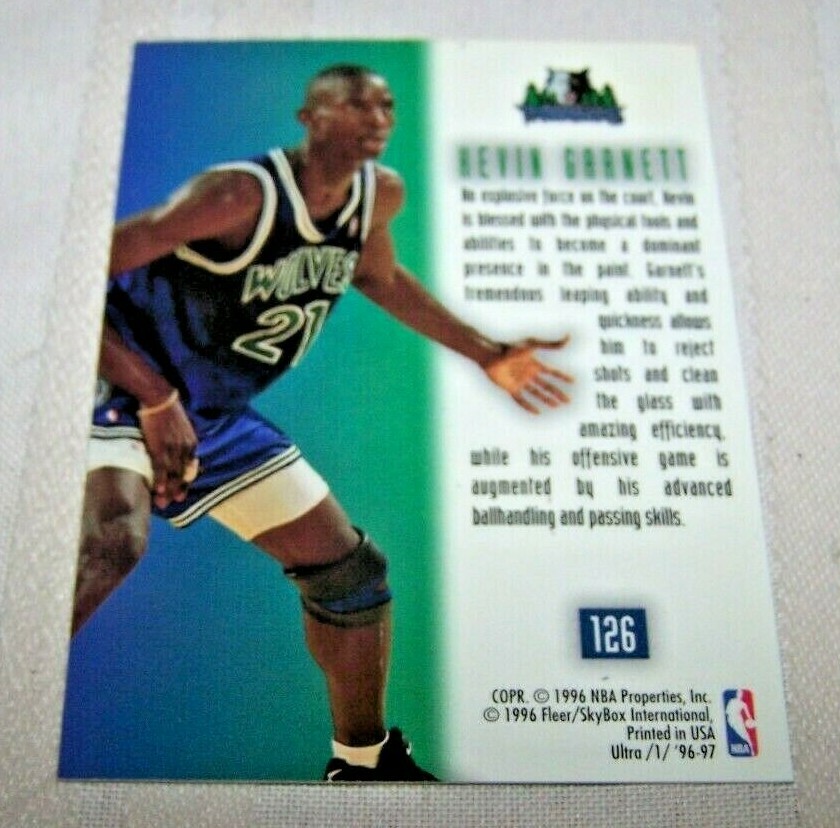 1996-97 Fleer Ultra On the Block Kevin Garnett #126 NBA 2nd Year