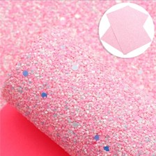 Super Chunky glitter FAUX LEATHER SHEET 8" x 12" 1106447 Bright Pink