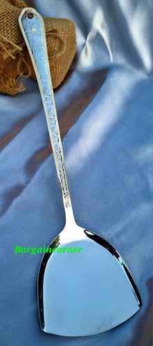 Large Cooking Flat Spatula Turner Wok Grilling Stainless Steel Cooking Spoon 1Pc