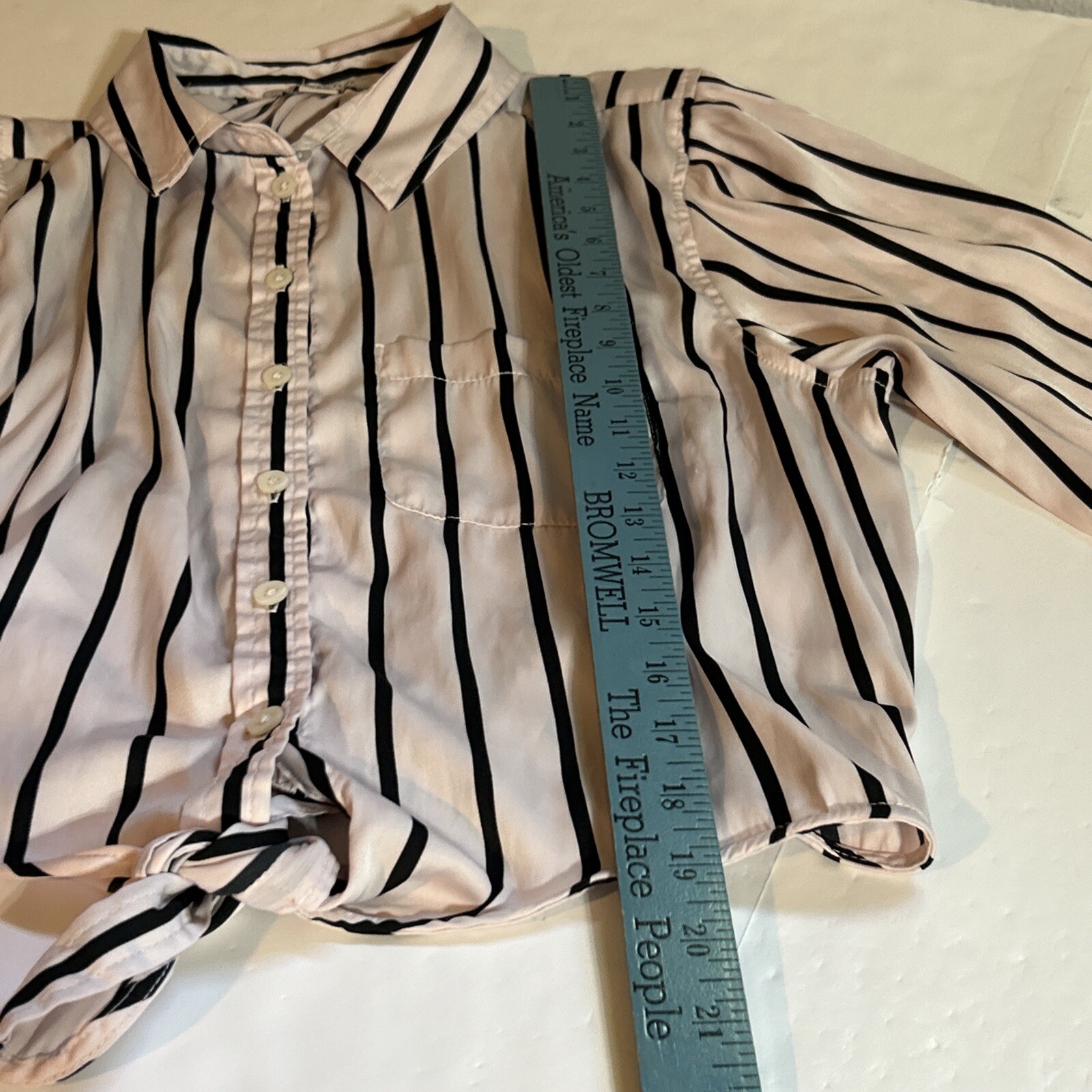 American Eagle Button Front Striped Long Sleeve T… - image 9