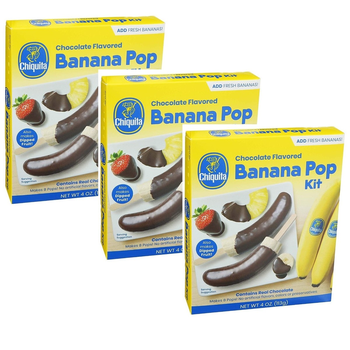 Chiquita CHOCOLATE BANANA POP Or Fruit Kit Makes 8 Pops 4oz (3