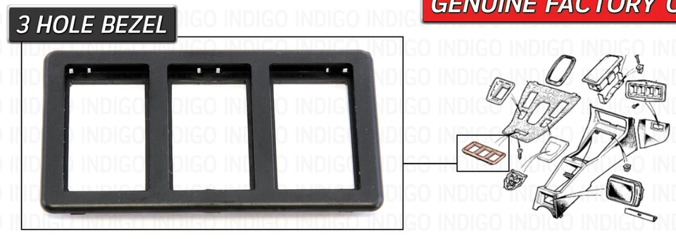 GENUINE OEM   1989 - 1996 JAGUAR XJS CONVERTIBLE 3 SLOT SWITCH BEZEL BCC2303 - Image 2 of 4