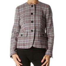 Talbots WOMENS SIZE 2 Multicolor Plaid Wool Blend Blazer Jacket